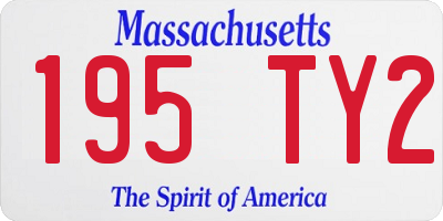 MA license plate 195TY2