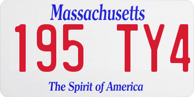 MA license plate 195TY4