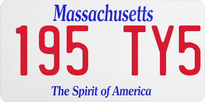 MA license plate 195TY5