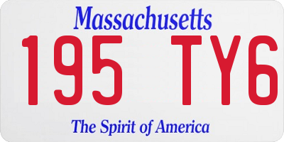MA license plate 195TY6
