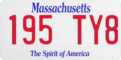 MA license plate 195TY8