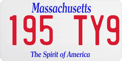 MA license plate 195TY9