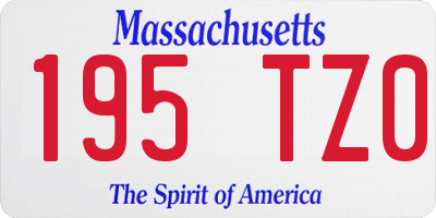 MA license plate 195TZ0