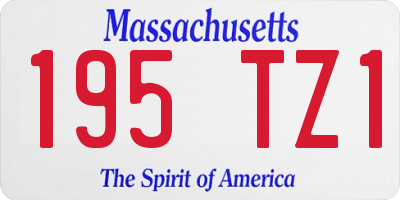 MA license plate 195TZ1