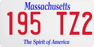 MA license plate 195TZ2