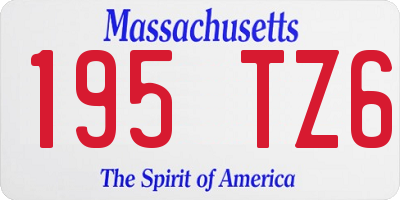 MA license plate 195TZ6