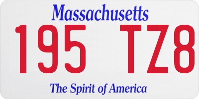 MA license plate 195TZ8