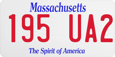 MA license plate 195UA2