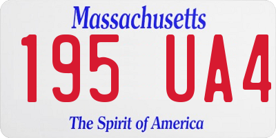 MA license plate 195UA4