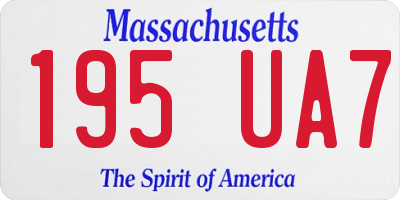 MA license plate 195UA7