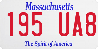 MA license plate 195UA8