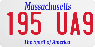 MA license plate 195UA9