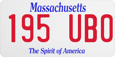 MA license plate 195UB0