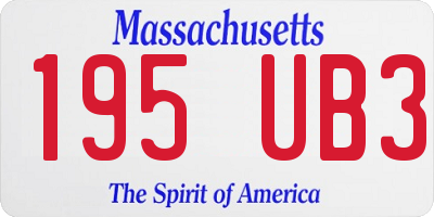 MA license plate 195UB3