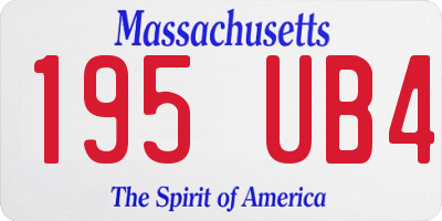 MA license plate 195UB4