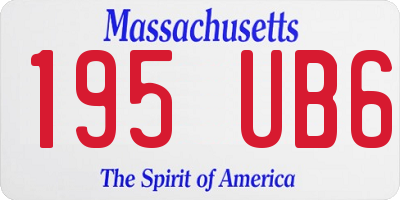 MA license plate 195UB6