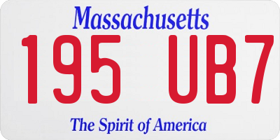 MA license plate 195UB7