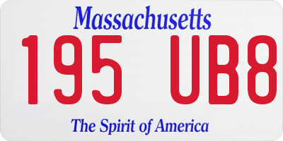 MA license plate 195UB8