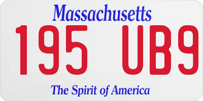 MA license plate 195UB9