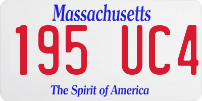 MA license plate 195UC4