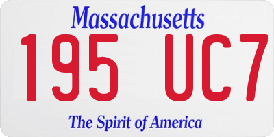 MA license plate 195UC7