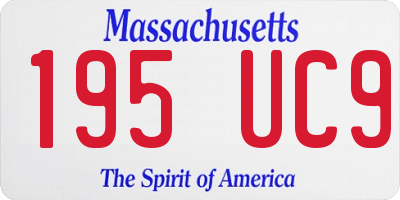 MA license plate 195UC9