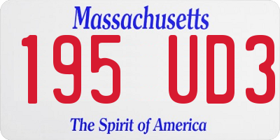 MA license plate 195UD3