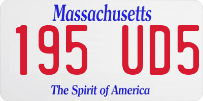 MA license plate 195UD5
