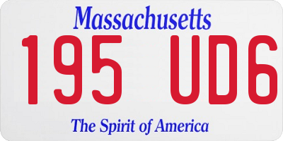 MA license plate 195UD6