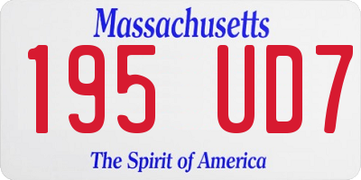 MA license plate 195UD7