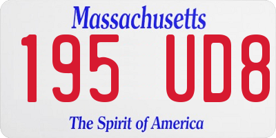MA license plate 195UD8