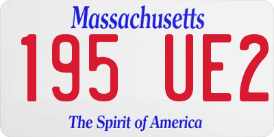 MA license plate 195UE2