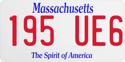 MA license plate 195UE6