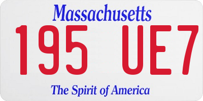 MA license plate 195UE7