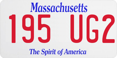 MA license plate 195UG2