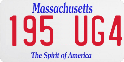 MA license plate 195UG4