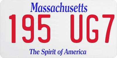 MA license plate 195UG7