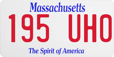 MA license plate 195UH0