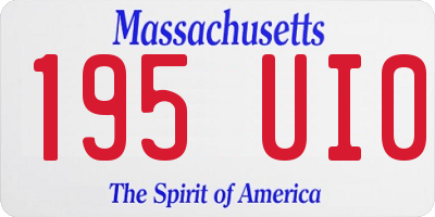 MA license plate 195UI0