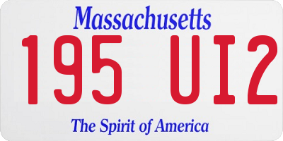 MA license plate 195UI2