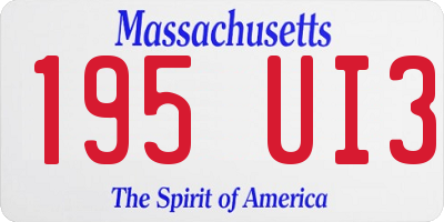 MA license plate 195UI3