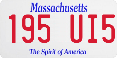 MA license plate 195UI5