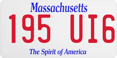 MA license plate 195UI6