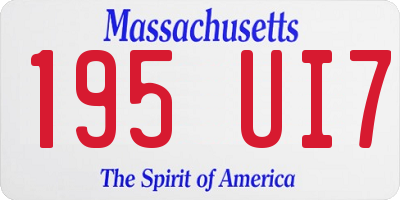 MA license plate 195UI7