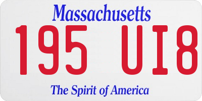 MA license plate 195UI8