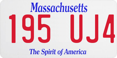 MA license plate 195UJ4