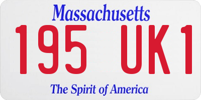 MA license plate 195UK1
