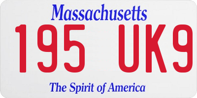 MA license plate 195UK9