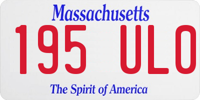 MA license plate 195UL0