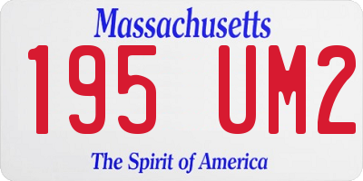 MA license plate 195UM2